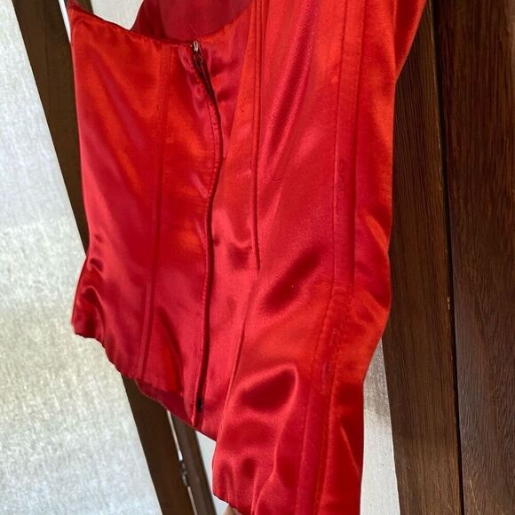 Y2K Jessica McClintock for Gunne Saxe Dragon Year Red Strapless Bustier - Picture 11 of 11